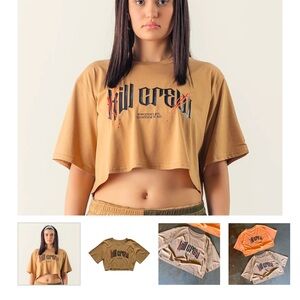 Kill Crew Tan Graphic Crop Top